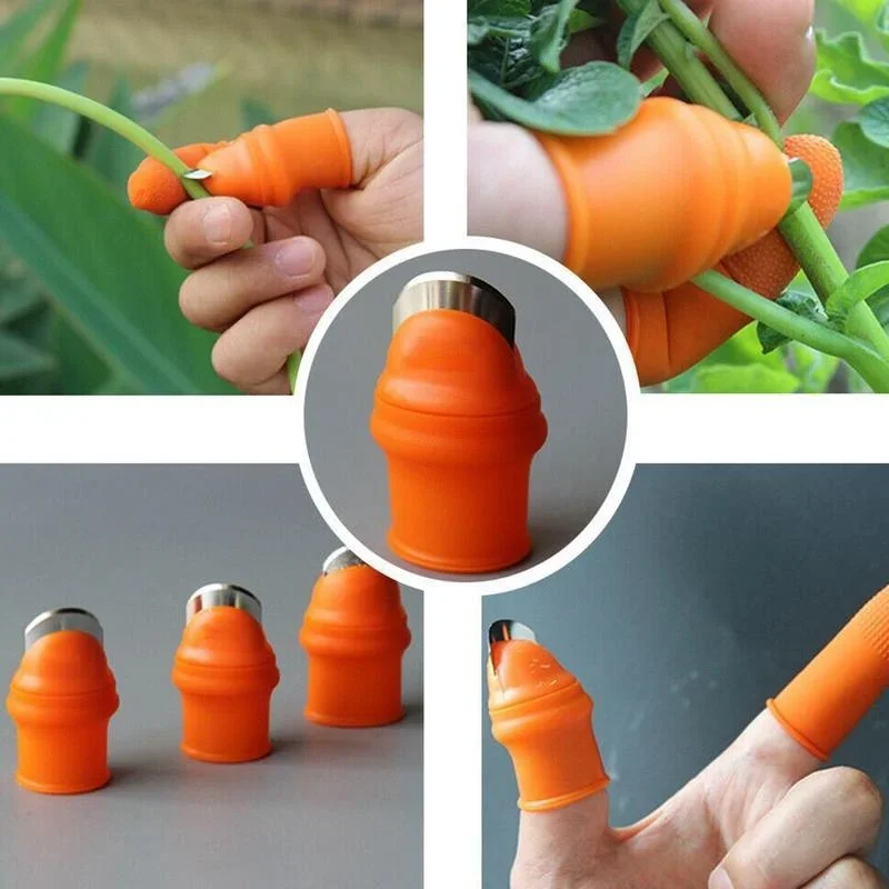 1set Vegetable Picking Artifact Finger Cots Multifunction Thumb Knife Silicone Picking Vegetables Special for Pepper and Chili