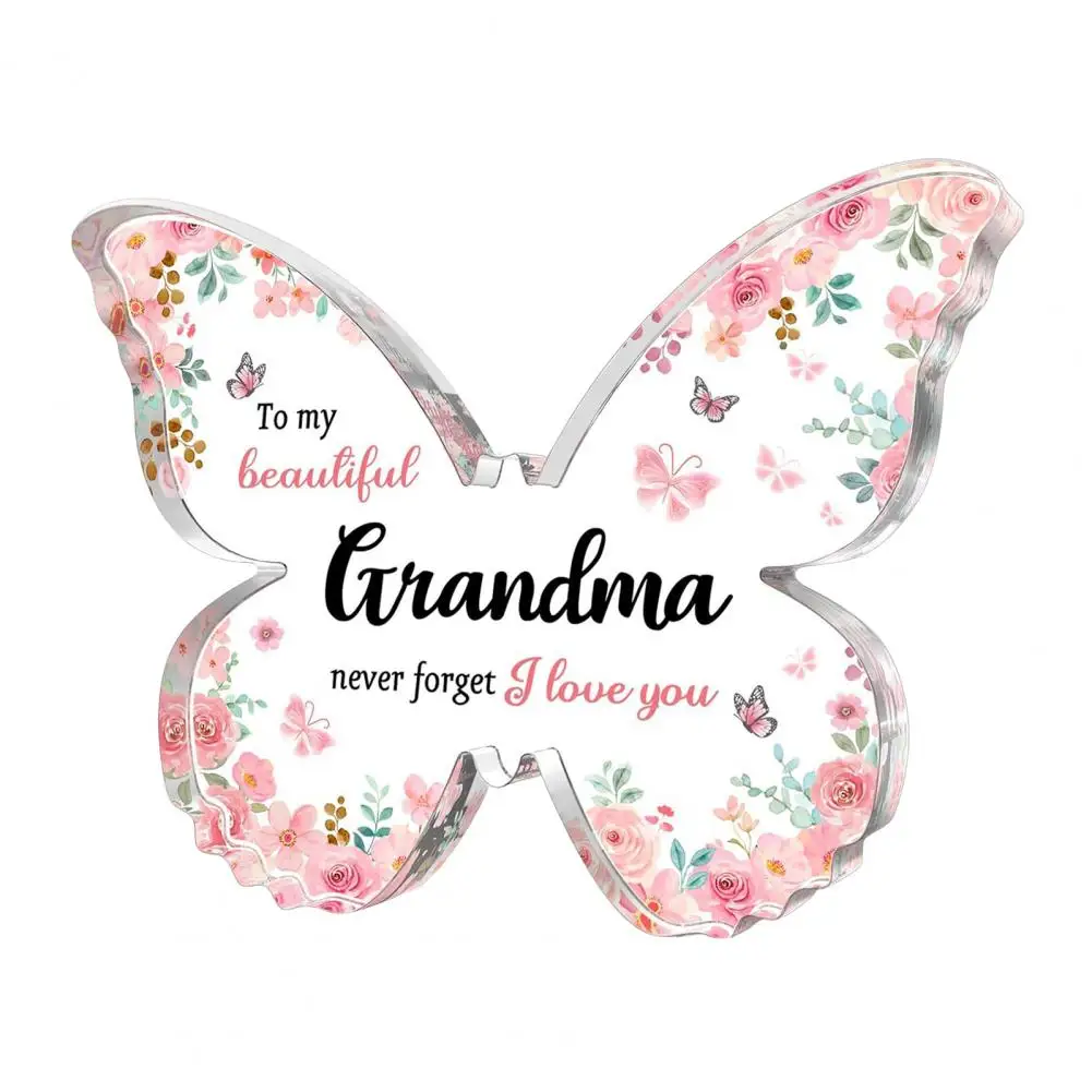 Butterflies Plaque Ornament Elegant Acrylic Butterflies Plaque for Mom Wife Sister Grandma Girlfriend Auntie for Mother's