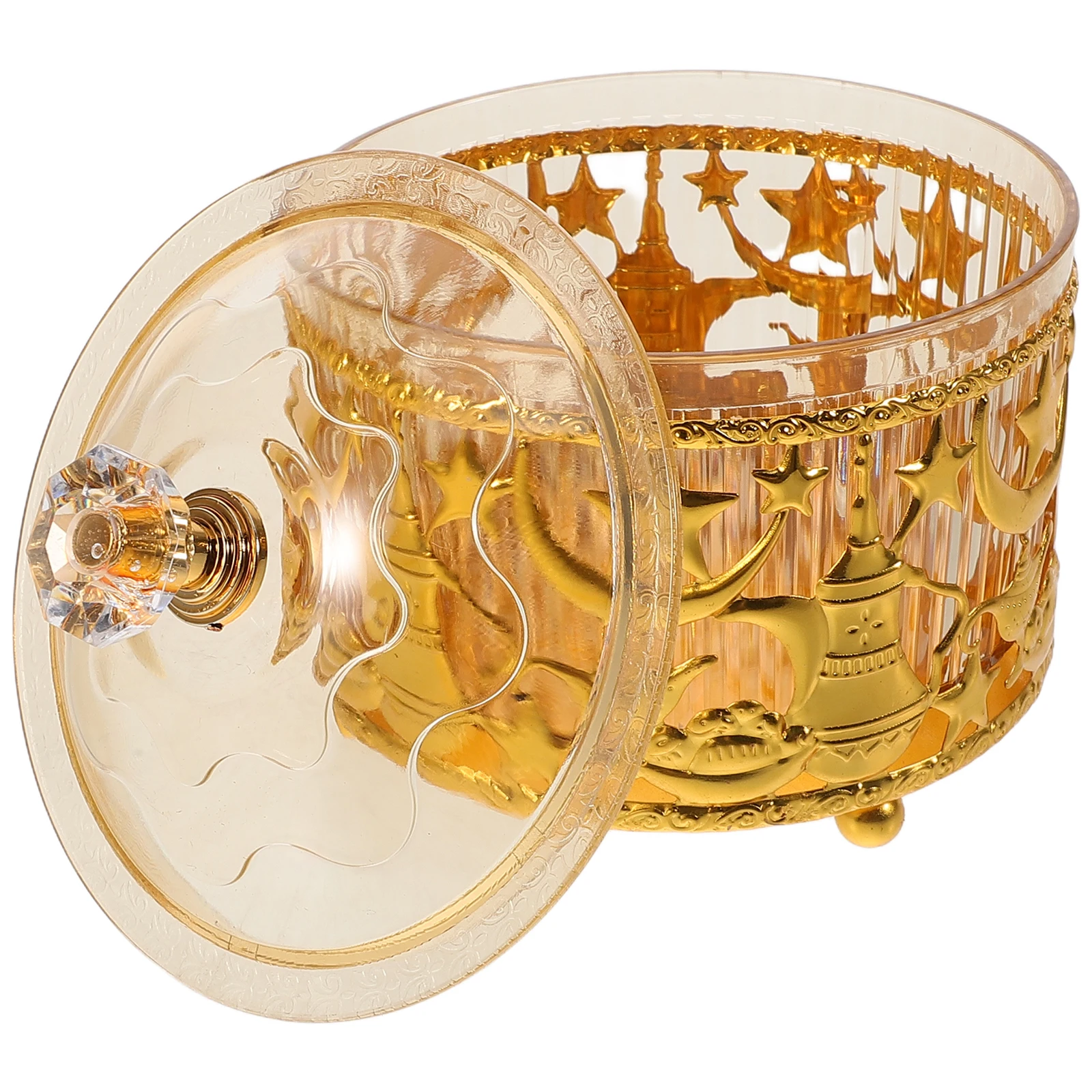 

1pcs Eid Candy Serving Tray Middle Eastern Hollow Pattern Plate For Snacks Fruits Desserts Festival Home Decor Treat Box Dried