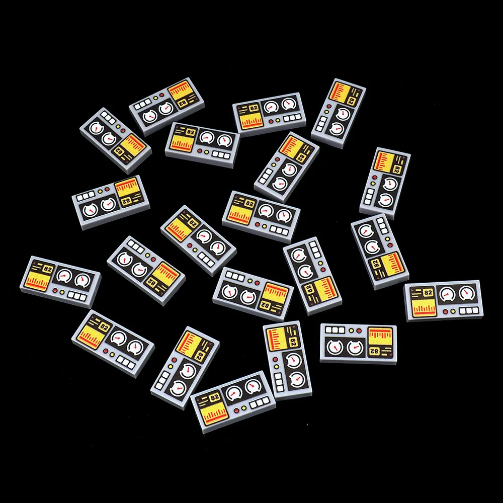 Moc 10 pçs parte tijolos impresso 3069 máquina padrão blocos de construção instrumento carro botão partícula brinquedo diy crianças presente aniversário