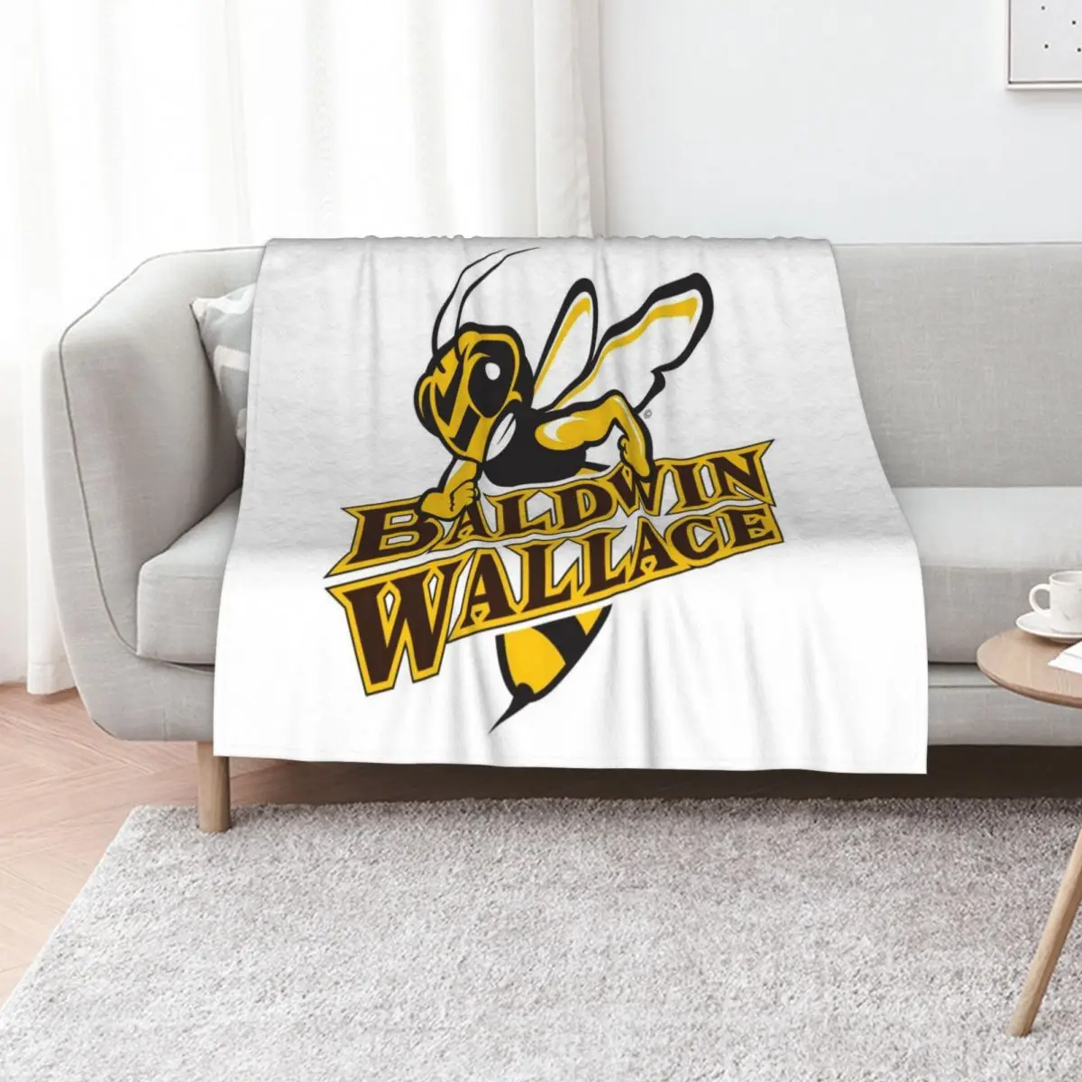 

Baldwin Wallace Yellow Jackets logo Throw Blanket Cute Plaid For Baby decorative for babies Blankets