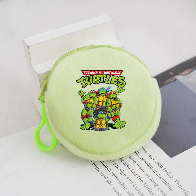 TMNT Mutant Ninja Turtles Plush Coin Purse Portable Cartoon Print Kids Child Wallet Purse Teenage Coin BankCard Storage Bag Gift