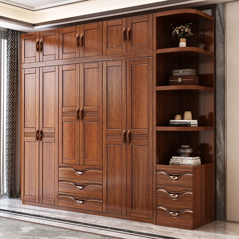 Wall Wood Bedroom Wardrobe Nordic Multilayer Open Closet Wardrobe Organizer Storage Armadio Camera Da Letto Furniture Home