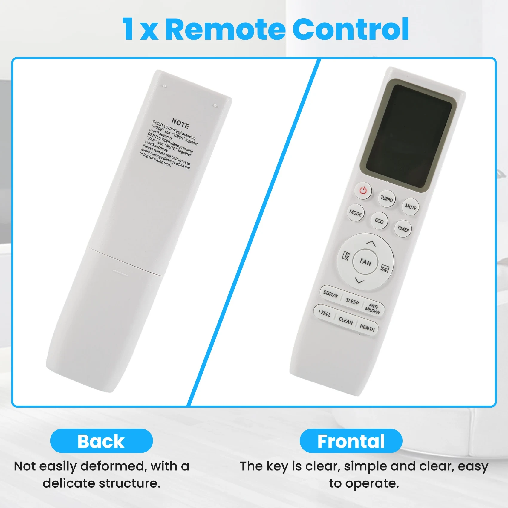 Y47A Air Conditioner Remote Control Replacement for POYAL OFAAH, Durable ABS Material, Easy to Use