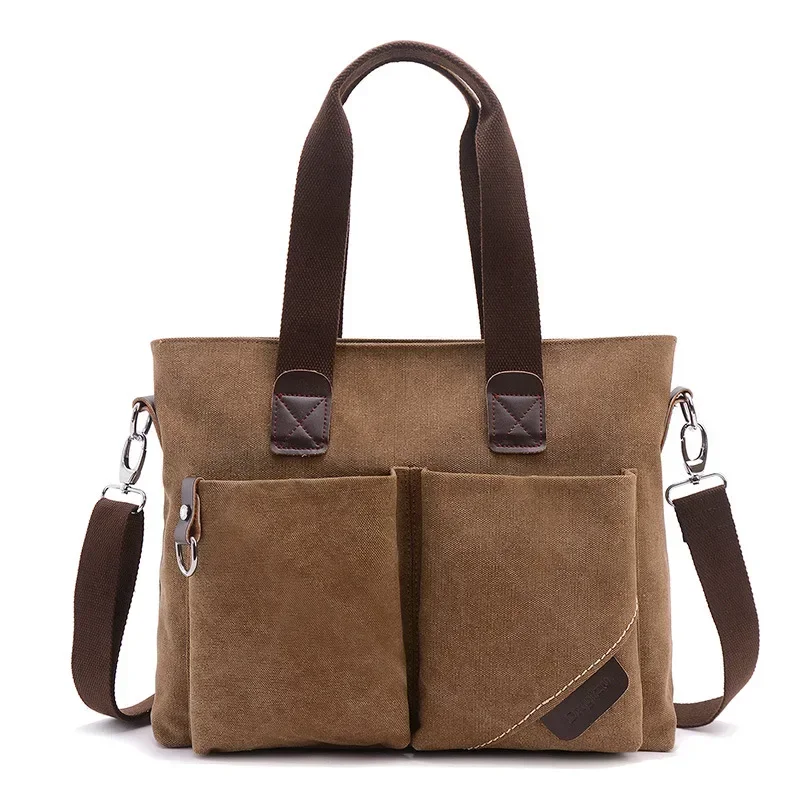 Men Bag Canvas Laptop Bag Briefcase Men Simple Business Casual Crossbody Bag Canvas Bags Messenger Bags Men Сумка Через Плечо