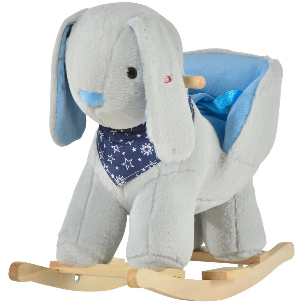 Kinderen Ride-On Hobbelpaard Speelgoed Bunny Rocker met leuke muziek spelen en zachte pluche stof voor kinderen van 18-36 maanden