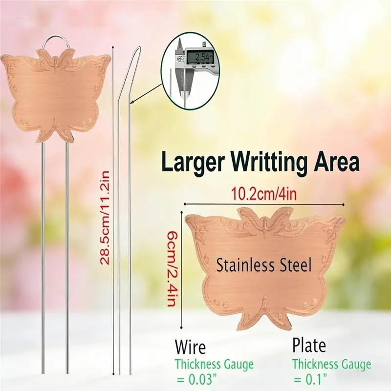 B97A-Rose Gold Metal Plant Labels 30 Pcs Outdoor Waterproof Garden Seed Stakes Tags For Flowers Fruits And Vegetables view 6
