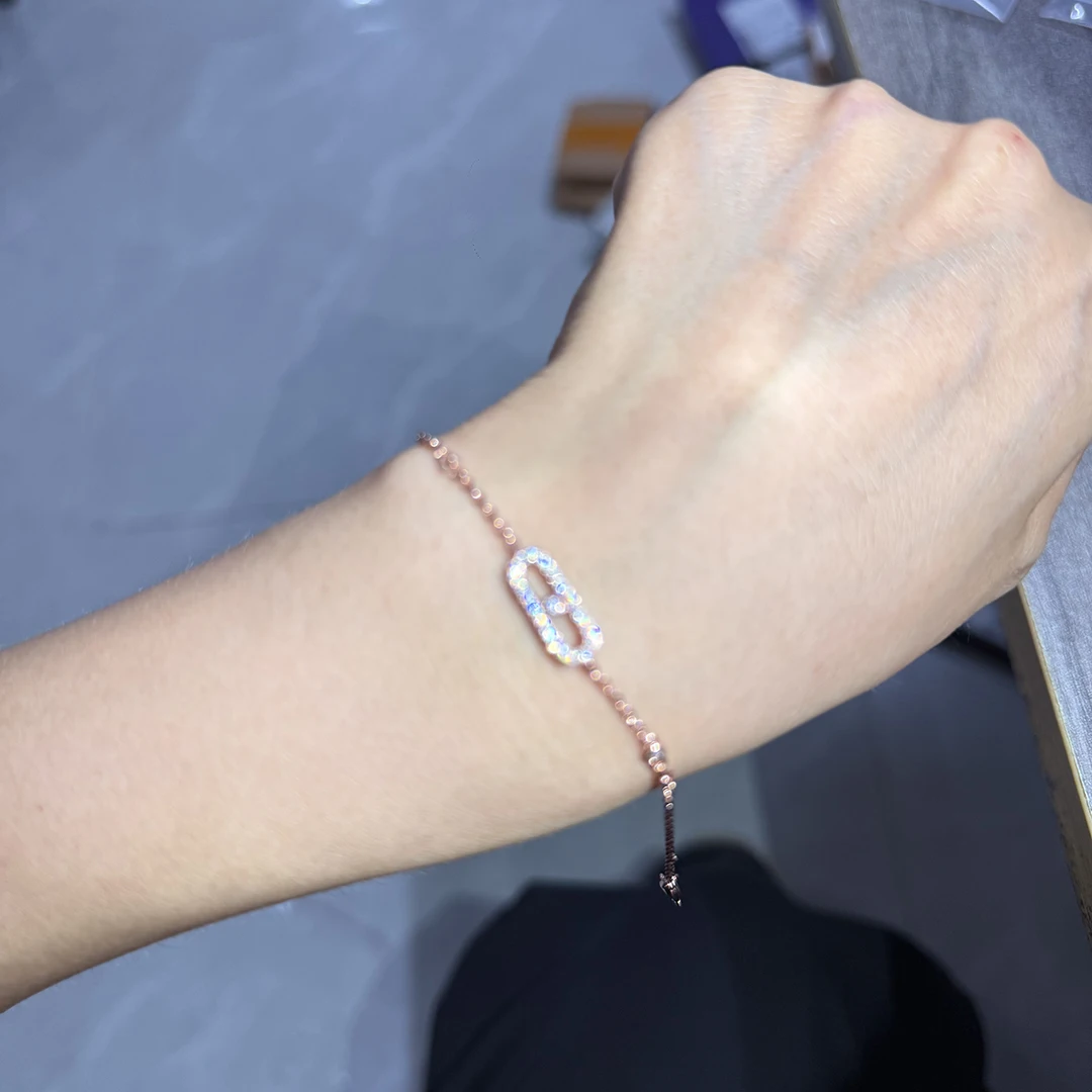 S925 Sterling Silber Einzel-Diamant Damenarmband CNC-beschichtet 18K Gold Voll-Diamant Flexibles Armband – Detail 3