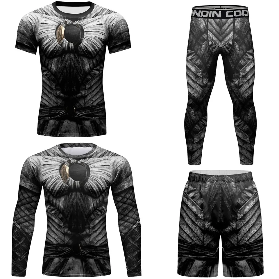 Rashguard Compression Men Boxing Sportswear Quick Dry Running Mma Gym Clothing Sets Sublimated Custom bjj Rash Guard Sportsuits