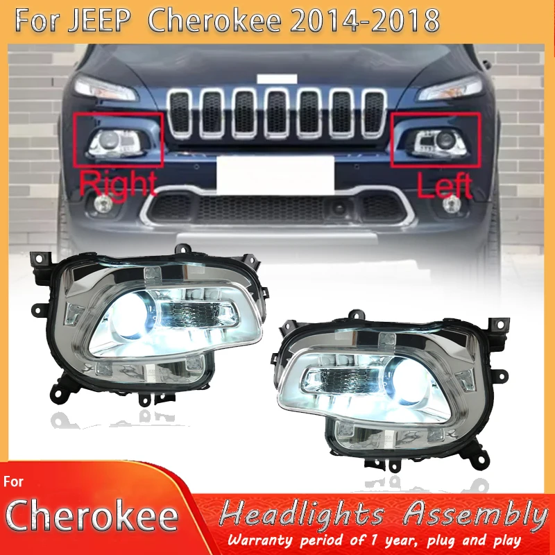 

Автомобильная фара, модифицированная передняя сигнальная лампа, светодиодная лампа DRL для Jeep Cherokee 2014 2015 2016 2017 2018