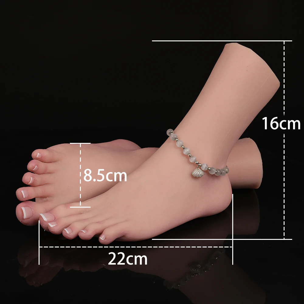 Herpinker Silicone Beautiful Feet Mannequin Female Leg Teaching Foot Model False, Built-In Skeleton