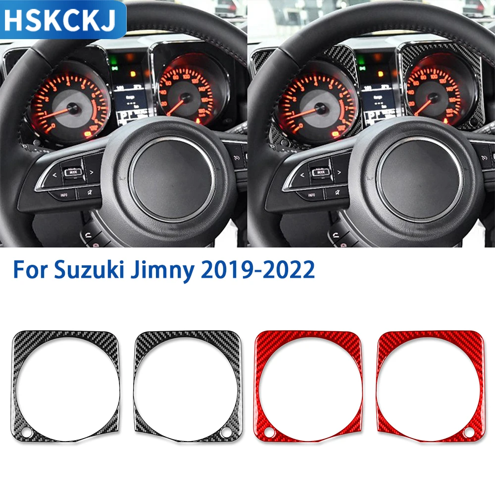 

For Suzuki Jimny 2019 2020 2021 2022 Accessories Carbon Fiber Car Interior Speedometer Instrument Frame Cover Trim Sticker