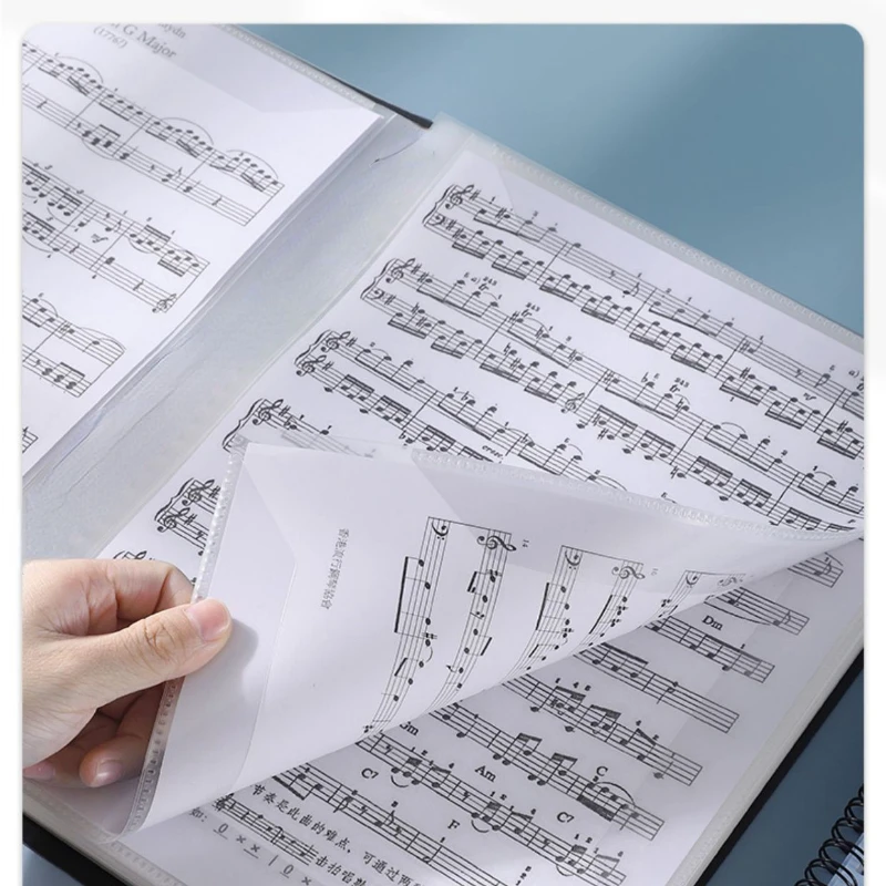 

40/80 Pages A4 Multi-layer Music Score Folder Practice Piano Paper Sheets Document Storage Organizer Pentameter Storage