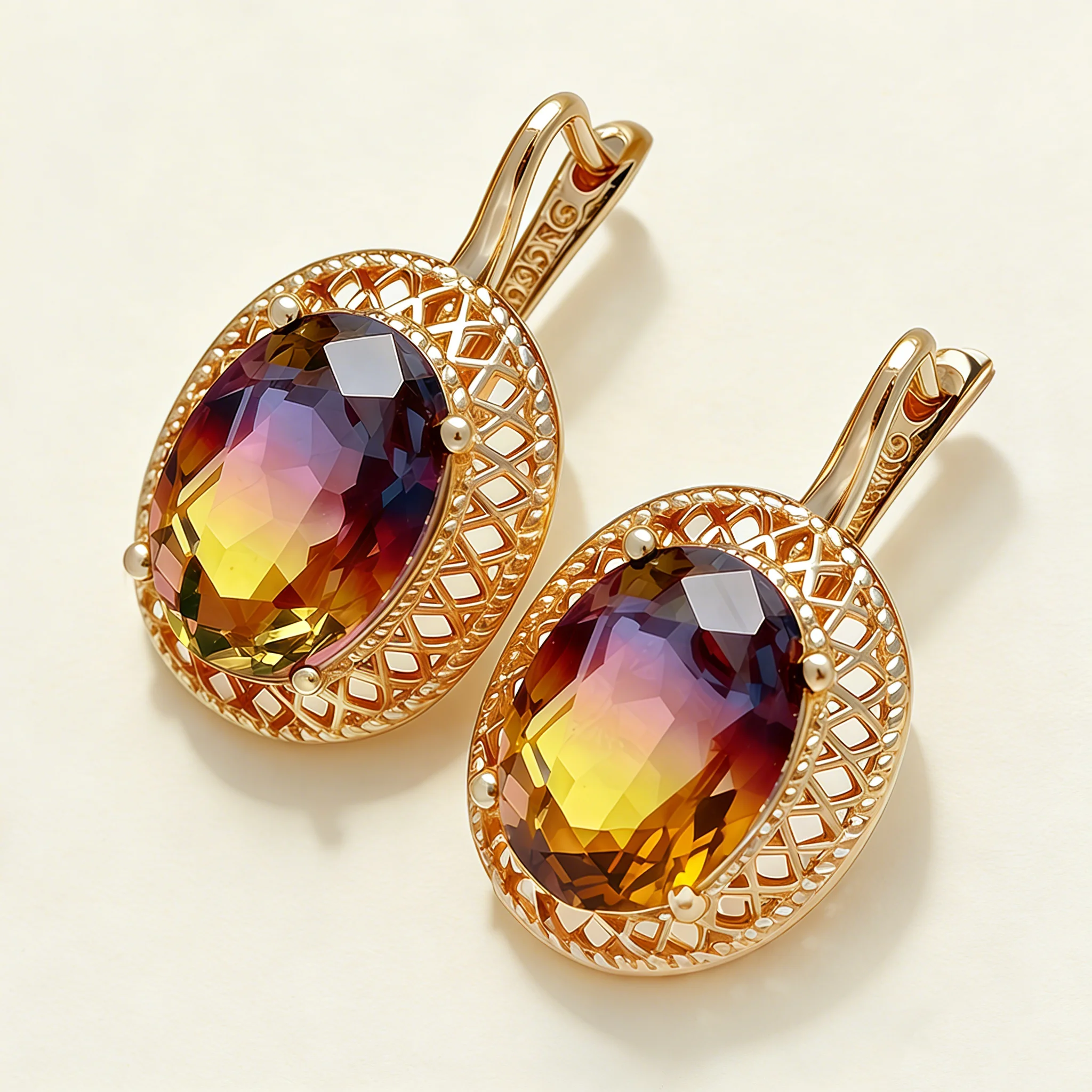 Wbmqda Große ovale bunte Stein-Tropfenohrringe für Frauen, 585er Roségold, ethnische Braut-Ohrringe, hochwertiger täglicher Schmuck, Geschenke