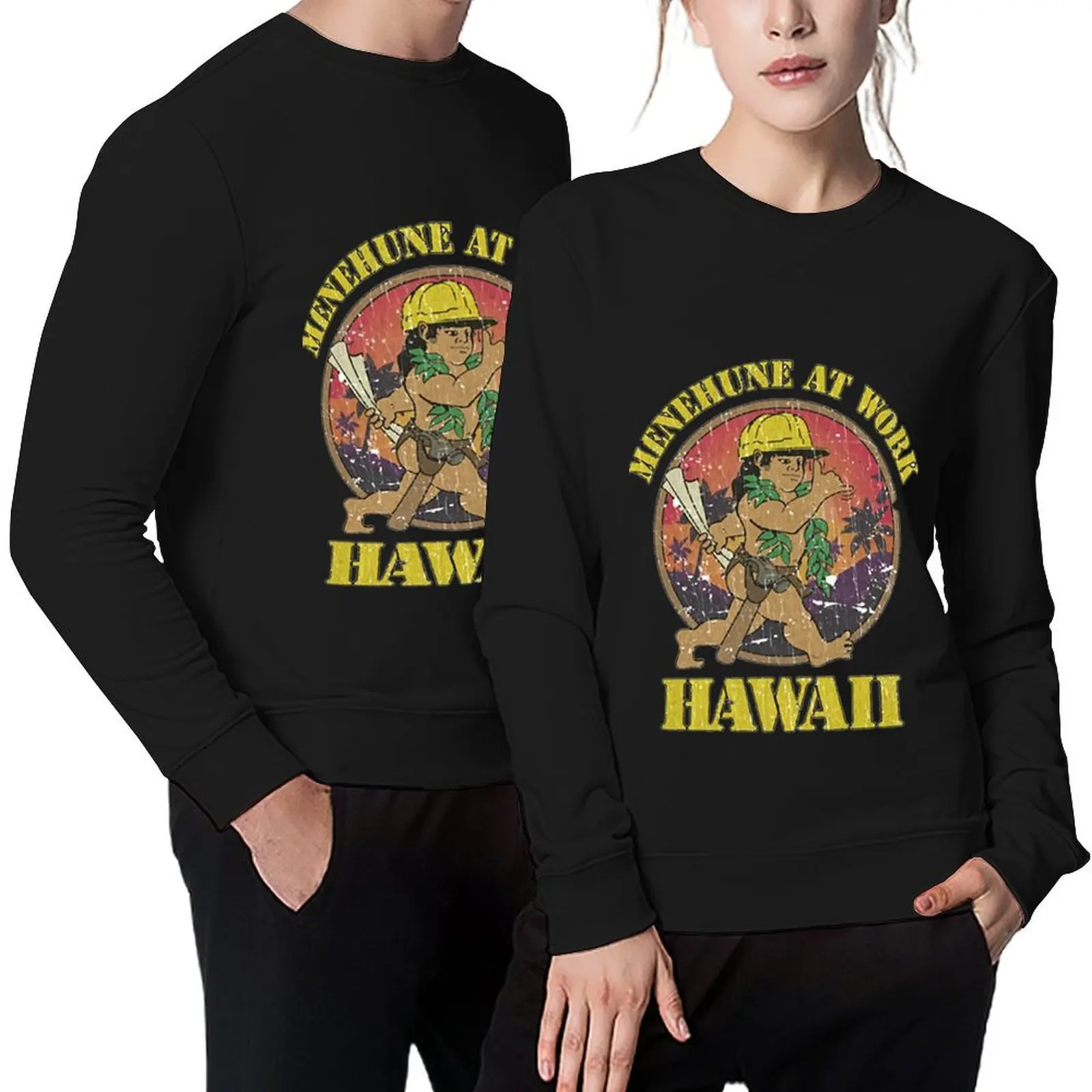

Menehune at Work 1986 Pullover anime clothing men clothing anime clothes korean clothes new in hoodies & sweat-shirt