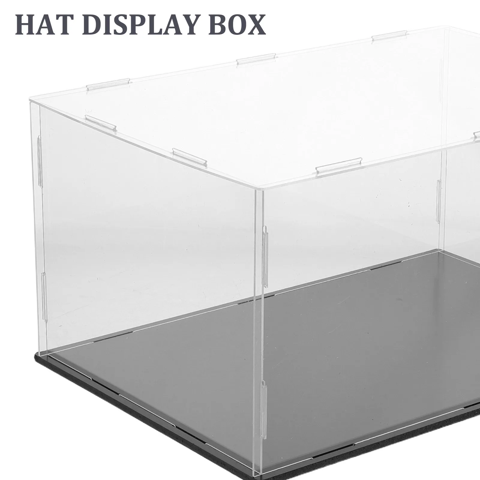 Transparent Acrylic Hat Organizer Display Case for Baseball Caps Bucket Hats Countertop Shelf Retail Store Photo Booth Setup