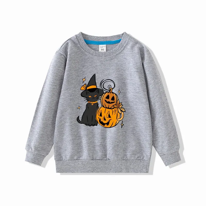 Halloween Children Sweatshirts Pumpkin Skeleton Shirts for Kids Long Sleeve Boys Girls Pullovers Toddler Tops Baby Costume