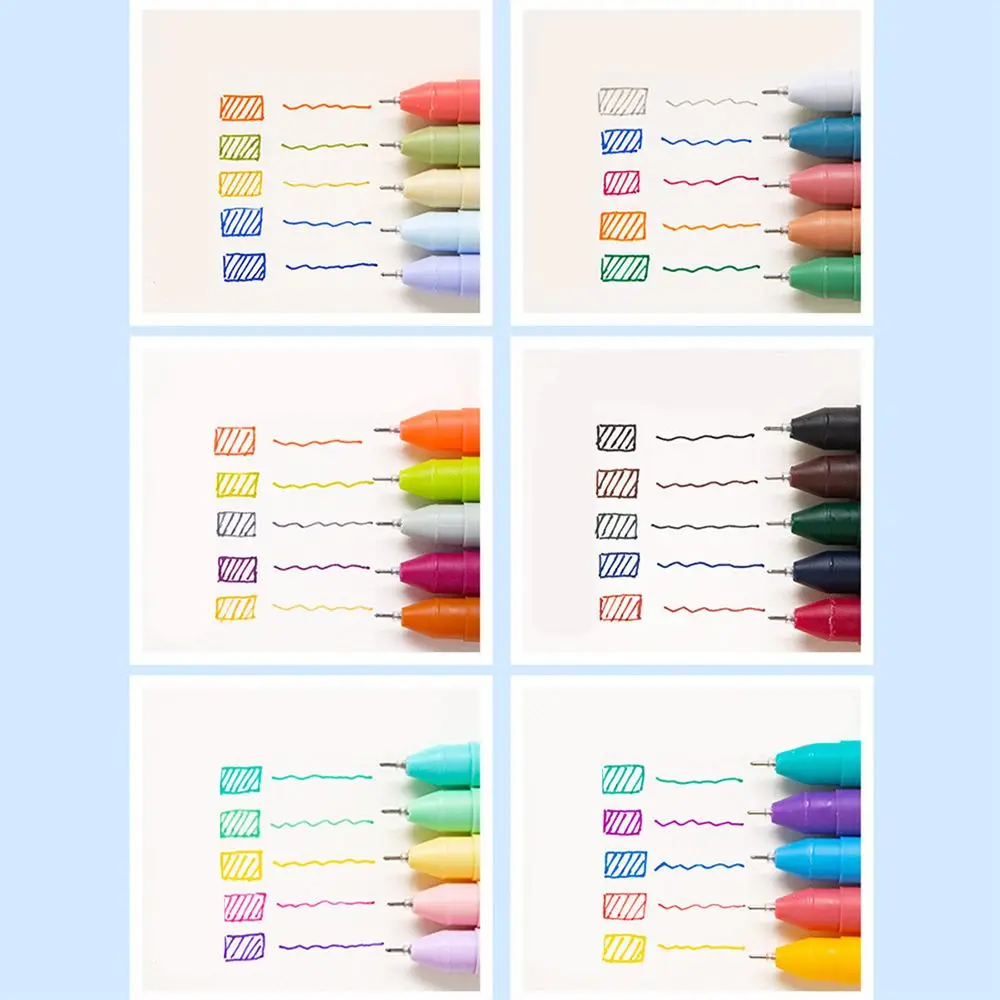 Gel stift 0,5mm Nachfüllung glatte Tinte schreiben haltbaren Signatur stift 5 Farben Vintage Farbe Macarons Stifte Geschenkset