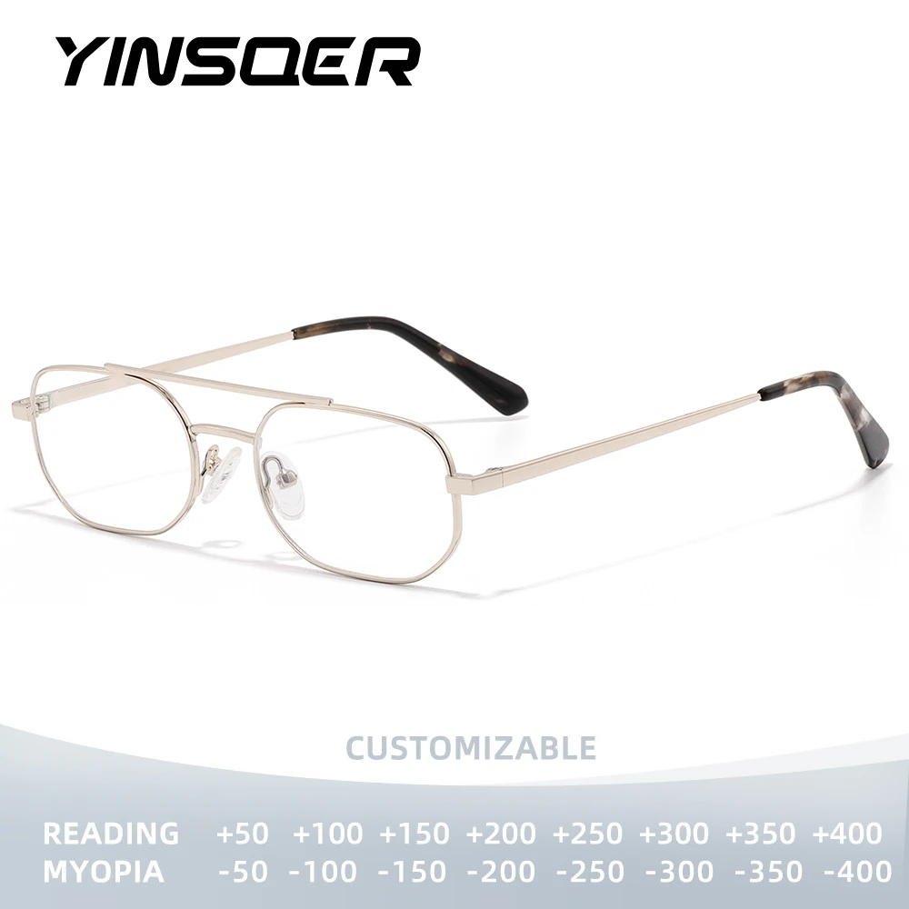 

YINSQER классическая квадратная оправа для женщин, оптические очки с защитой от синего света, очки для чтения, мужские и женские очки по индивидуальному заказу по рецепту