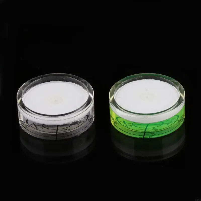 Y3NB 2 Pieces Bubble Spirit Level Circular Degree Marked Surface Level Inclinometers