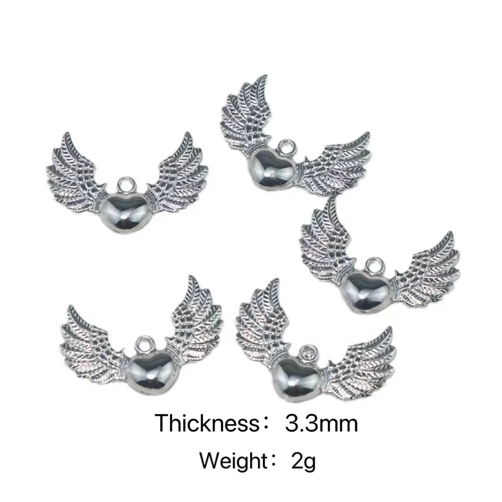 

5pcs Geometry Alloy Charms Antique Silver Color Wings to Fly Angel Pendant For DIY Jewelry Keychain Necklace making