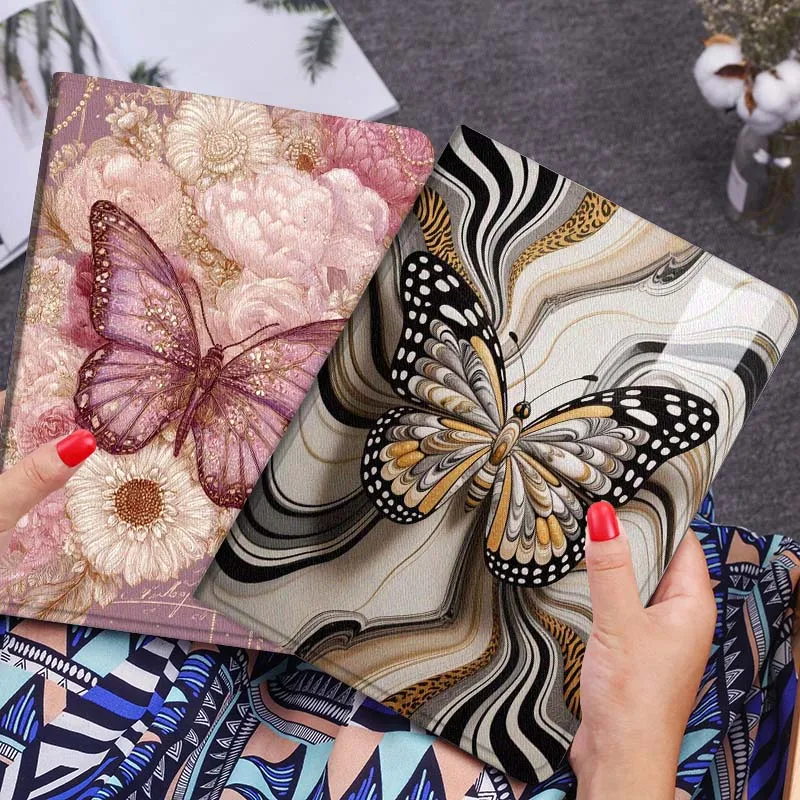 

Marble Pattern Butterfly Art Gift Tablet Case For Huawei Honor MatePad MediaPad Air 5 6 7 11 V6 V7 V8 V9 X9 X8 T10 T10s C5e T5