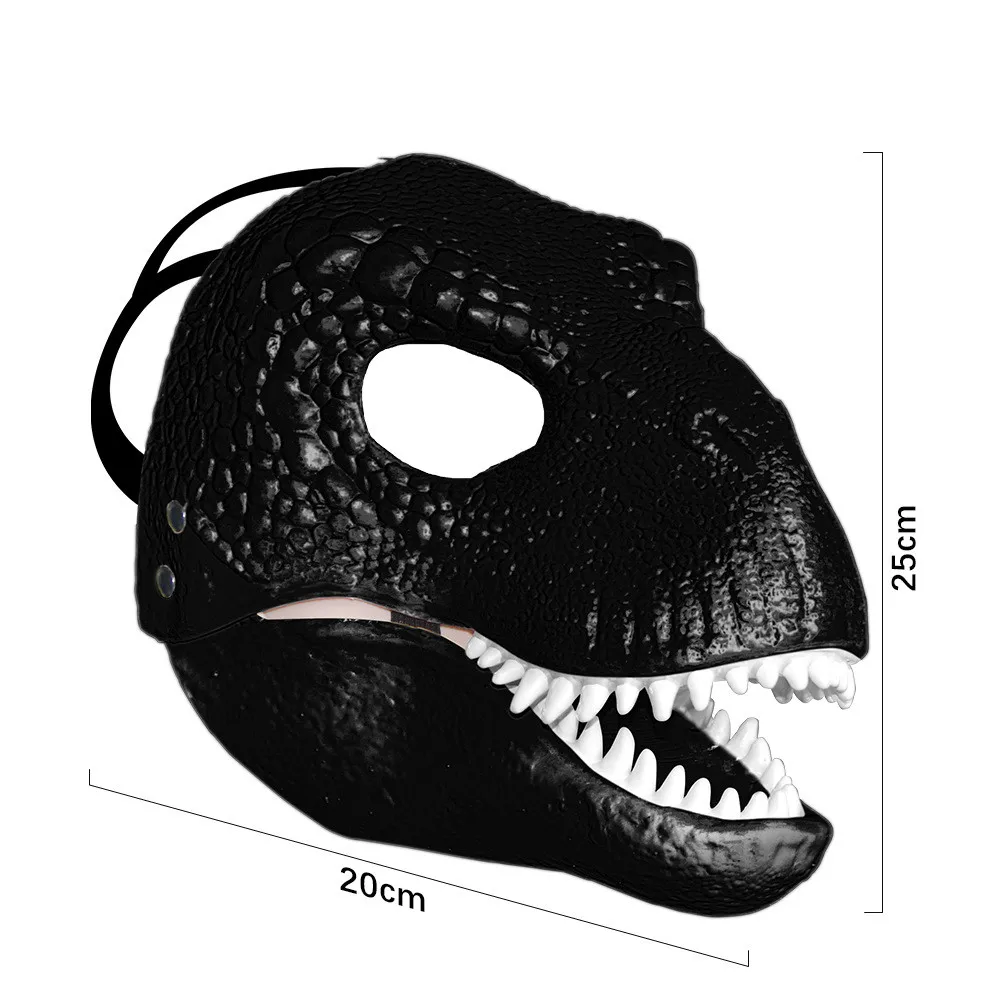 Dino-Maske mit Beweglichem Kiefer Pelzige Dinosaurier-Maske mit Offenem Mund Latex Horror Dinosaurier-Kopfbedeckung Halloween-Party-Kostüm-Maske – Detail 5