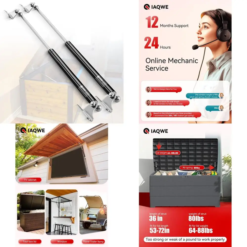 

Пара 36 газовых стоек, крепления L-типа 80 фунтов для автофургонов, шкафов для телевизора, чехлов для лодок и дверей для хранения