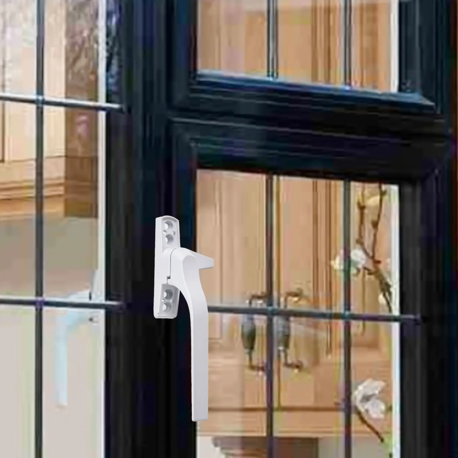 창 핸들 잠금 래치 왼쪽 오른손 알루미늄 합금 잠금 장치가있는 창용 외부 플랫 핸들 흰색 안전 하드웨어