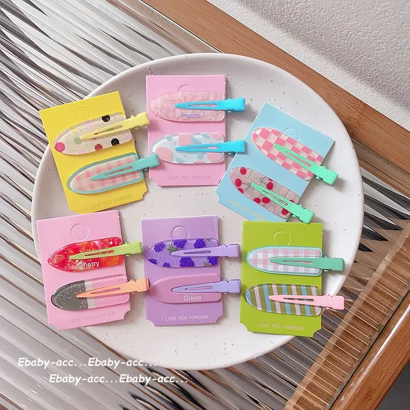 Hair Clip Girls Korean Colorful No Trace Duckbill Clip Sweet Side Bangs Fringe Hairpin Metal Lightweight Daily Party Travel