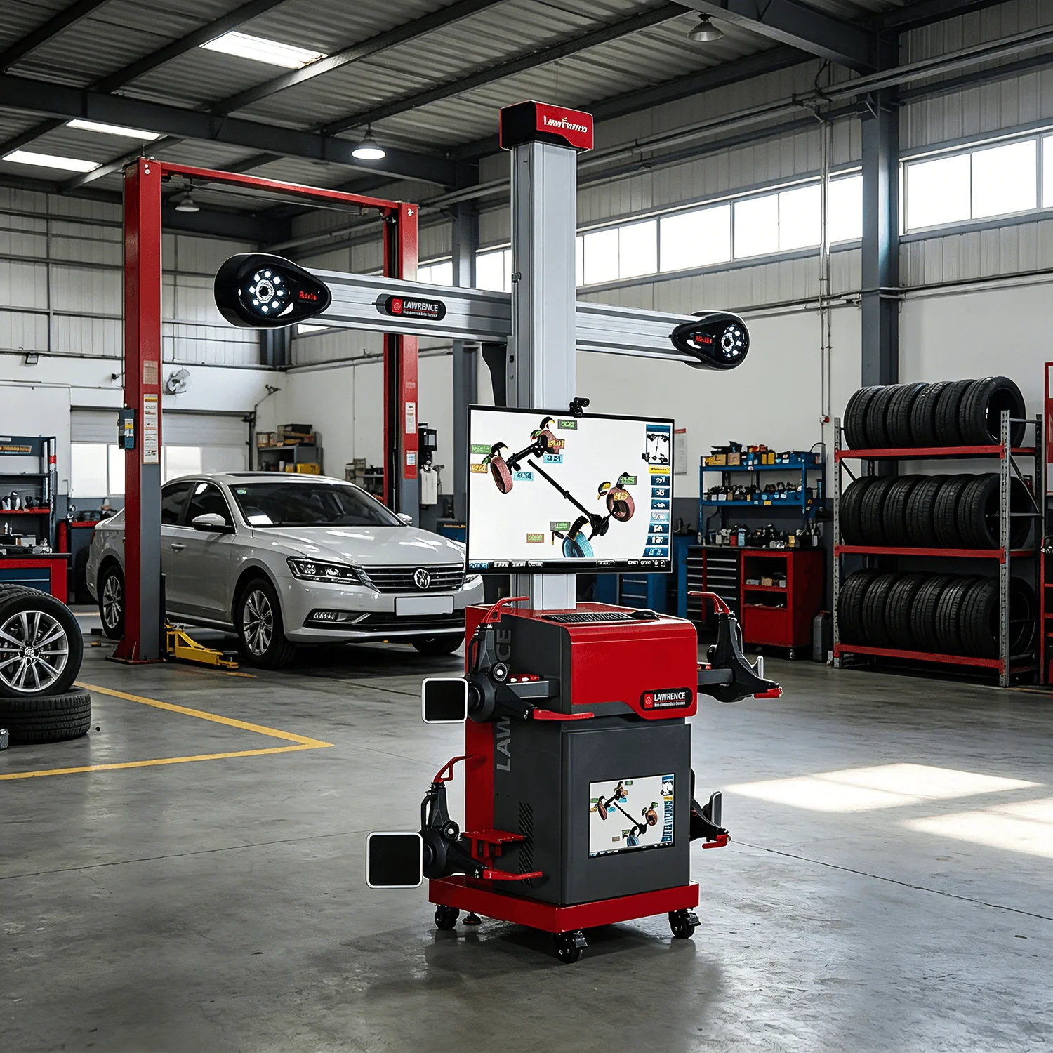 Lawrence Mobile Tire Aligner System Touchless Four Wheel Alignment Machine CE Certified Compatible ADAS