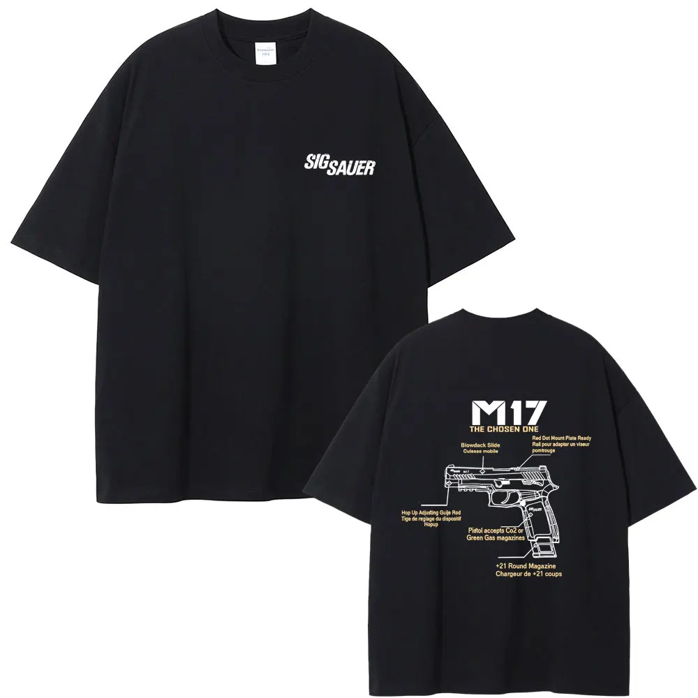 

Tactical Army Fan Club Outdoor Training Competition Sigsauer M17 T-shirt Men Women Fashion Casual Oversized T Shirts Streetwear