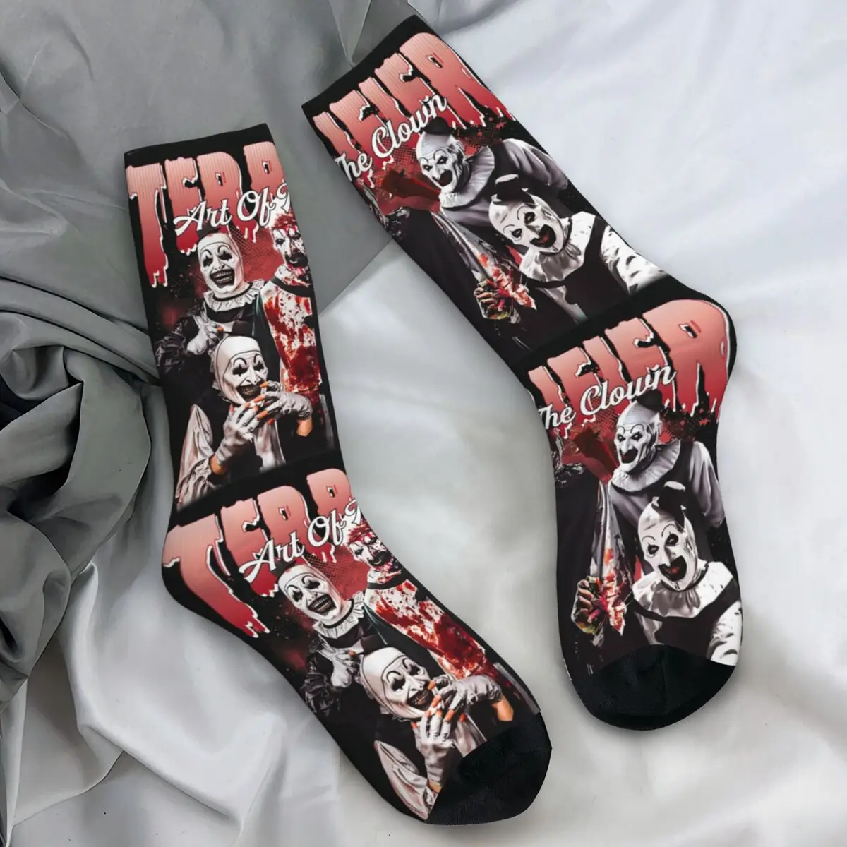 

Носки в стиле ретро на Хэллоуин Terrifier Art Of The Clown, чулки для взрослых и мужчин, теплые мягкие уличные носки, осенний дизайн, нескользящие носки