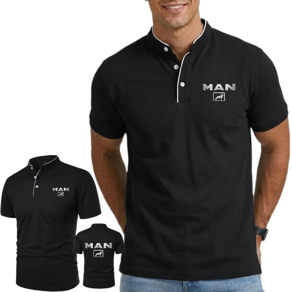 Summer Simple Truck Man MEN Shirt Sports T-Shirt Fashion Men's Short Sleeve Henley Shirts Cool Breathable Tees Polos