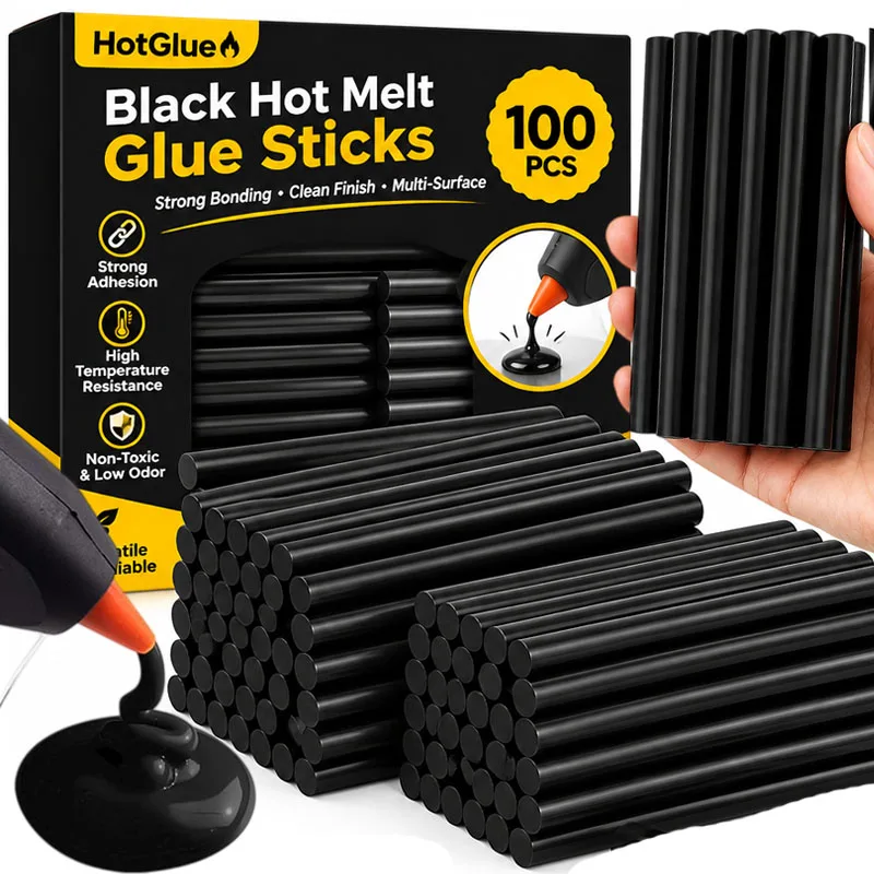 Black Hot Glue Sticks Adhesive Glue Sticks All-Purpose Glue Gun Sticks for DIY Crafting Arts and Wedding Cards Stamp Sealing
