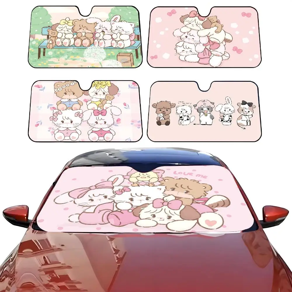 

Милый забавный мультяшный m-mikkoS автомобильный солнцезащитный козырек на лобовое стекло, защита от ультрафиолета, передний солнцезащитный козырек, охлаждающая защита для салона автомобиля