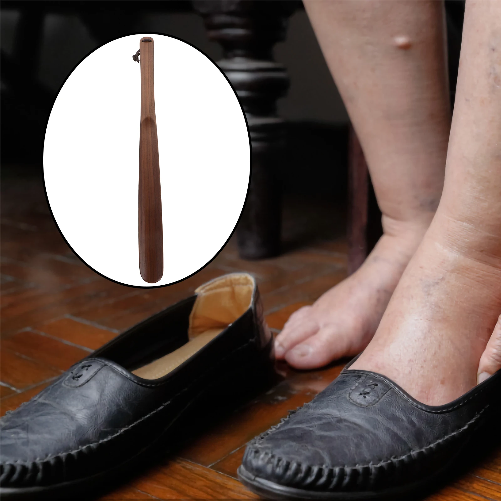 

Wooden Shoe Horn 50CM Long Handle Shoehorn Tool Bamboo Remover Durable Lightweight Perfect Home Office Travel Ergonomic
