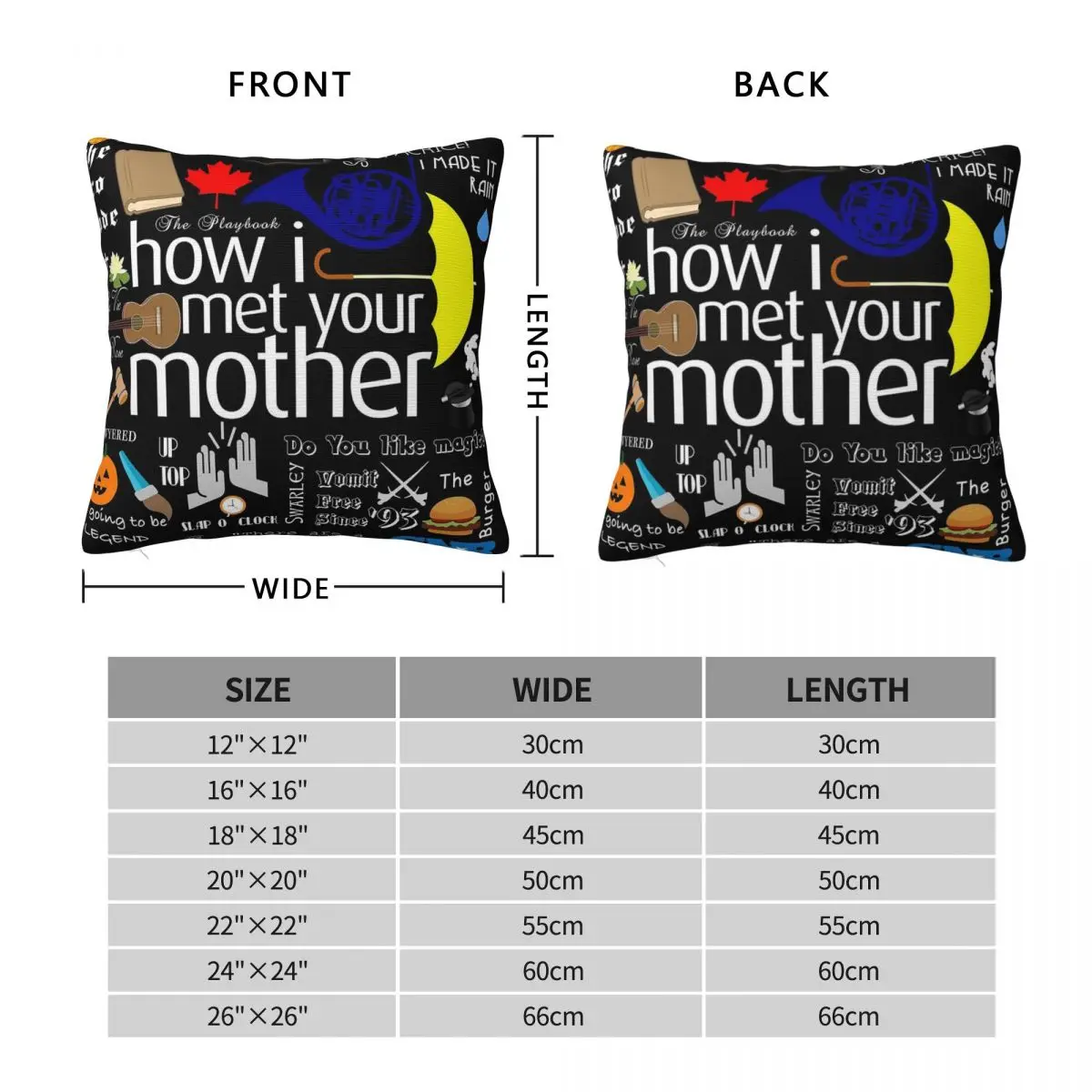 How I Met Your Mother Pillowcase Polyester Linen Velvet Printed Zip Decor Sofa Seater Cushion Cover 45x45