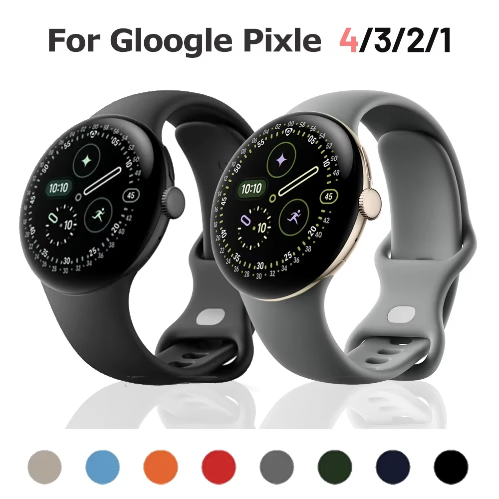 Pulseira de Silicone Esportiva para Google Pixel Watch 4, Acessórios para Smartwatch, Pulseiras para Pixel Watch 3 2 41mm