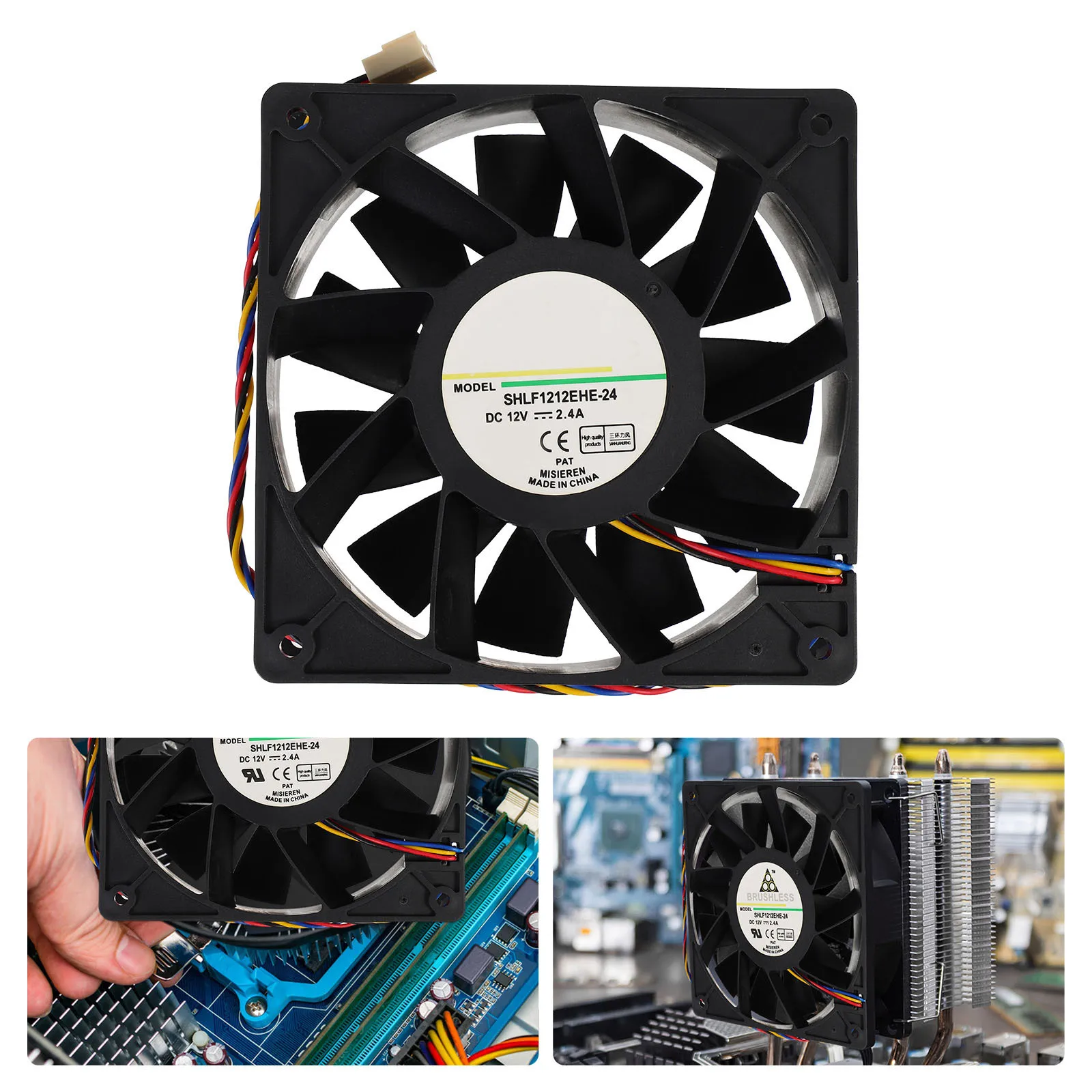 

4-Wire 12V 2.4a 11-Blade Computer Cooling Fan Industrial Grade Long Life Pwm Control High Sink for Desktop CPU Cooler