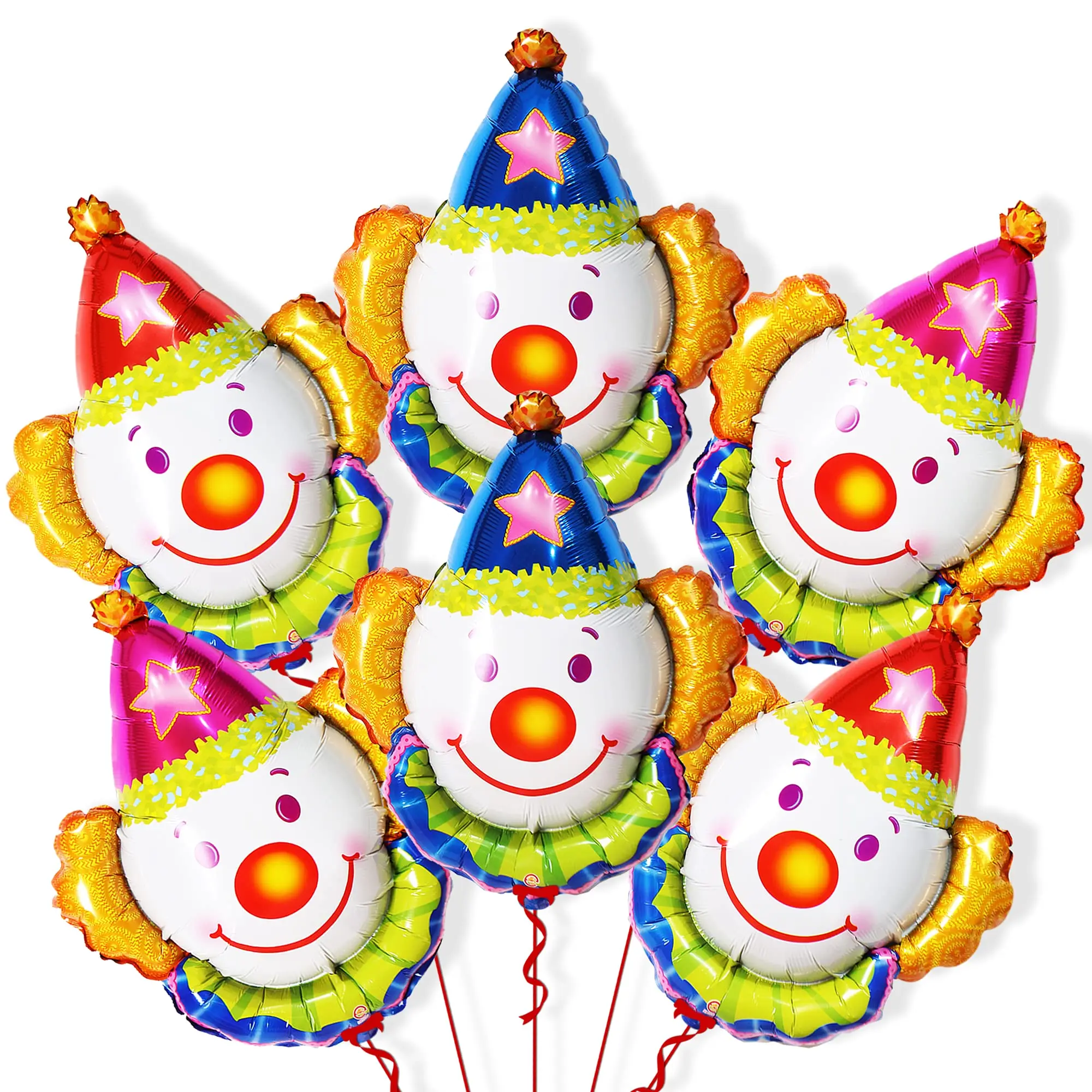 Juego de globos de payaso grandes de 32 pulgadas, decoración de payaso de circo, fiesta de entretenimiento de cumpleaños, decoración de fiesta temática de película, reutilizable, 6 uds.