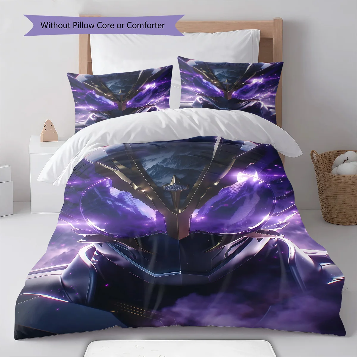 Kamen Rider Chibi Big Eyes Bedding Set Anime Duvet Cover Polyester Soft Bed Linen Set -QJY