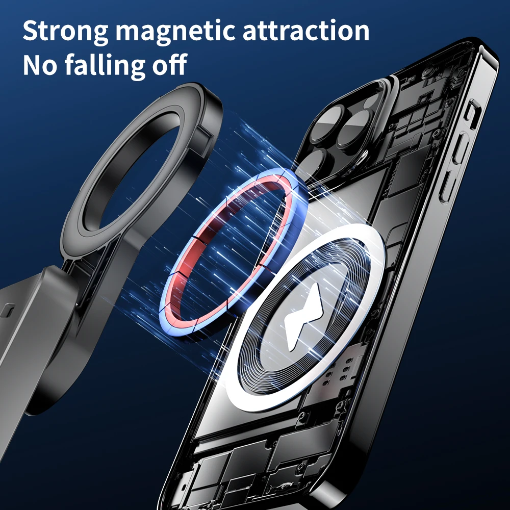 3-in-1 Selfie Stick Tripod with Wireless Remote, 54'' Extendable Phone Tripod Stand with Magnetic Mount, Foldable Phone Tripod F view 6