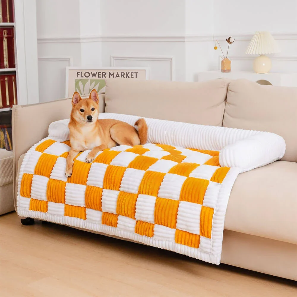 Plush Dog Bed Sofa Couch For Large Dogs Pet House Mat Warm Nest Beds Kennel Soft Cat Puppy Cushion Long Plush Blanket Sofa Cover