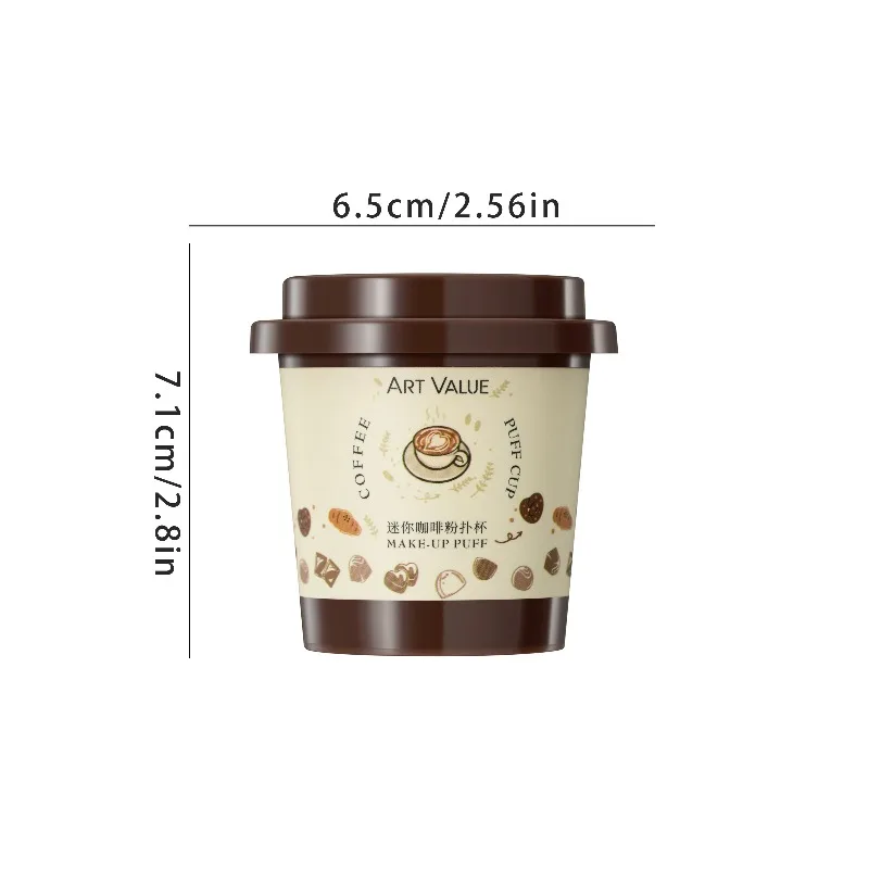 5 Stück Daumen-Make-up-Schwämme mit Mini-Kaffeetasse, tragbare Mischwerkzeuge für flüssige Grundierung, Puder, Rouge, kosmetische Applikatoren