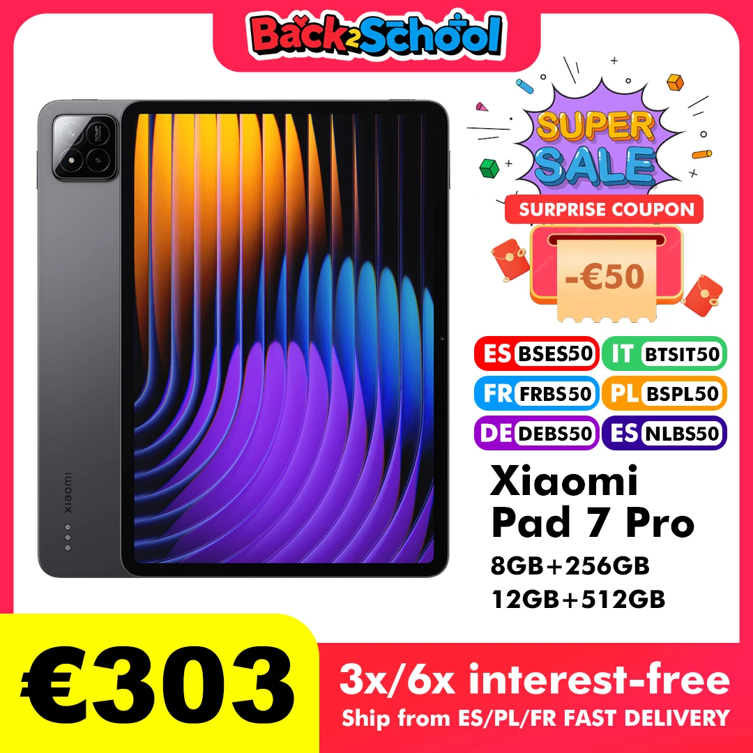 Xiaomi Pad 7 Pro 8GB/256GB 12GB/512GB tablet 50MP fotocamera posteriore Snapdragon 8S Gen 3 batteria 8850mAh