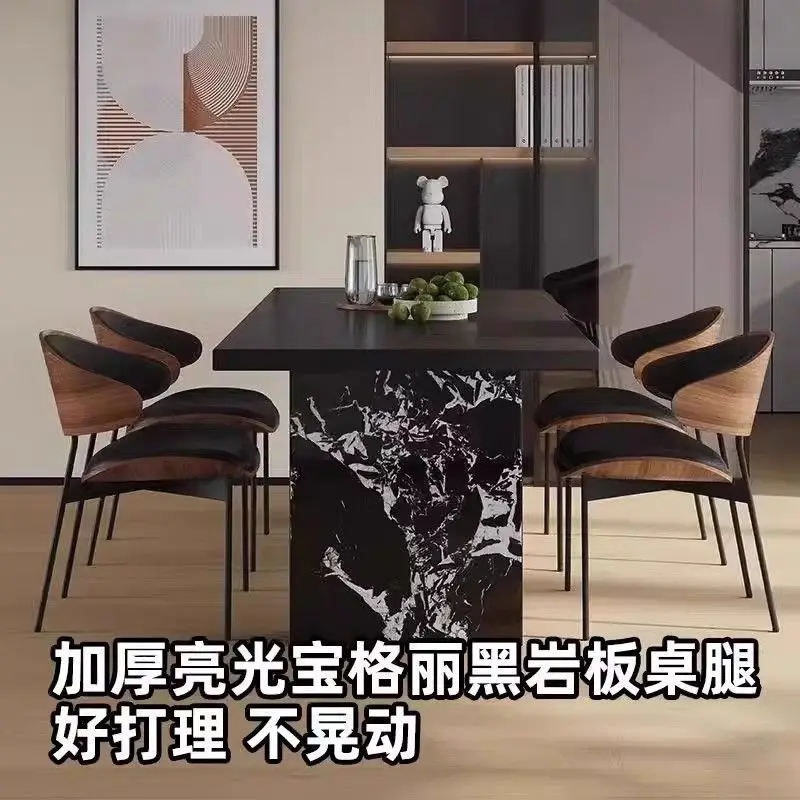 Italian Bottom Hanging Rock Slab Pure Black Modern Minimalist Solid Wood Rectangular Bottom Hanging 5 Cm Light Luxury Rock Slab