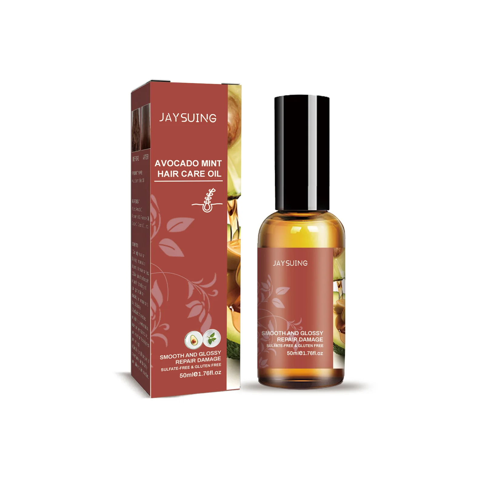 

Hair Strengthen Oil With Essential Oils, Nourishing Treatment for Split Ends and Dry Scalp for All Hair Types 50ml