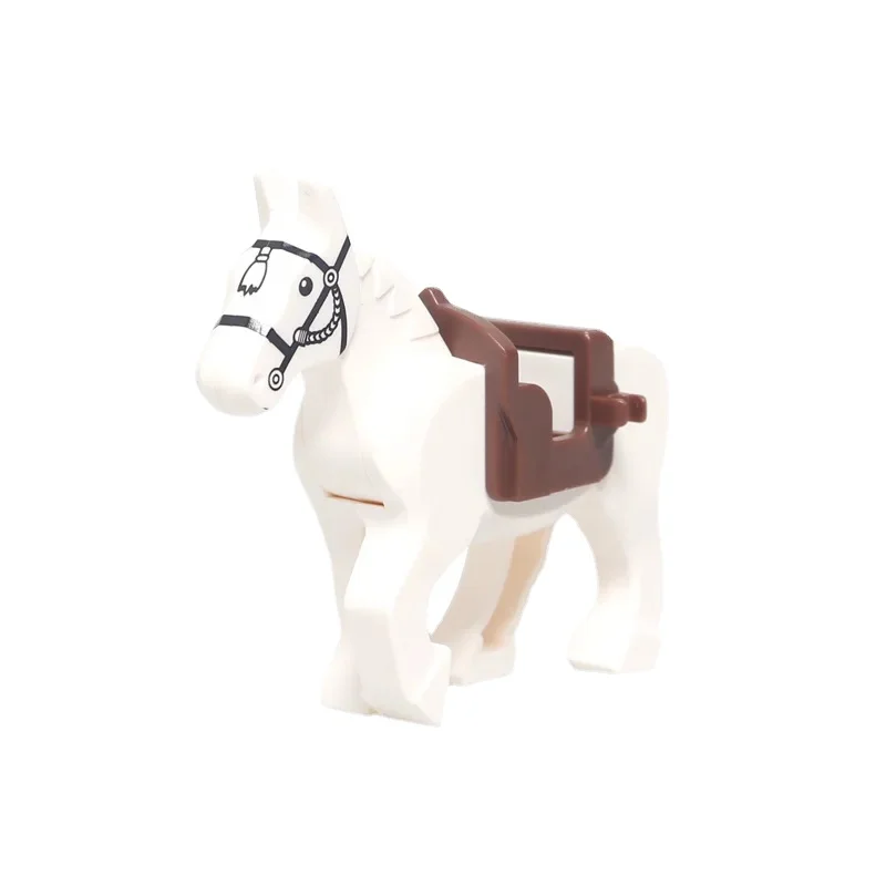 3pcs Building Block MOC Part War-horse with Saddle Saddle Horse Military Scene Accessories Compatible with Lego Part