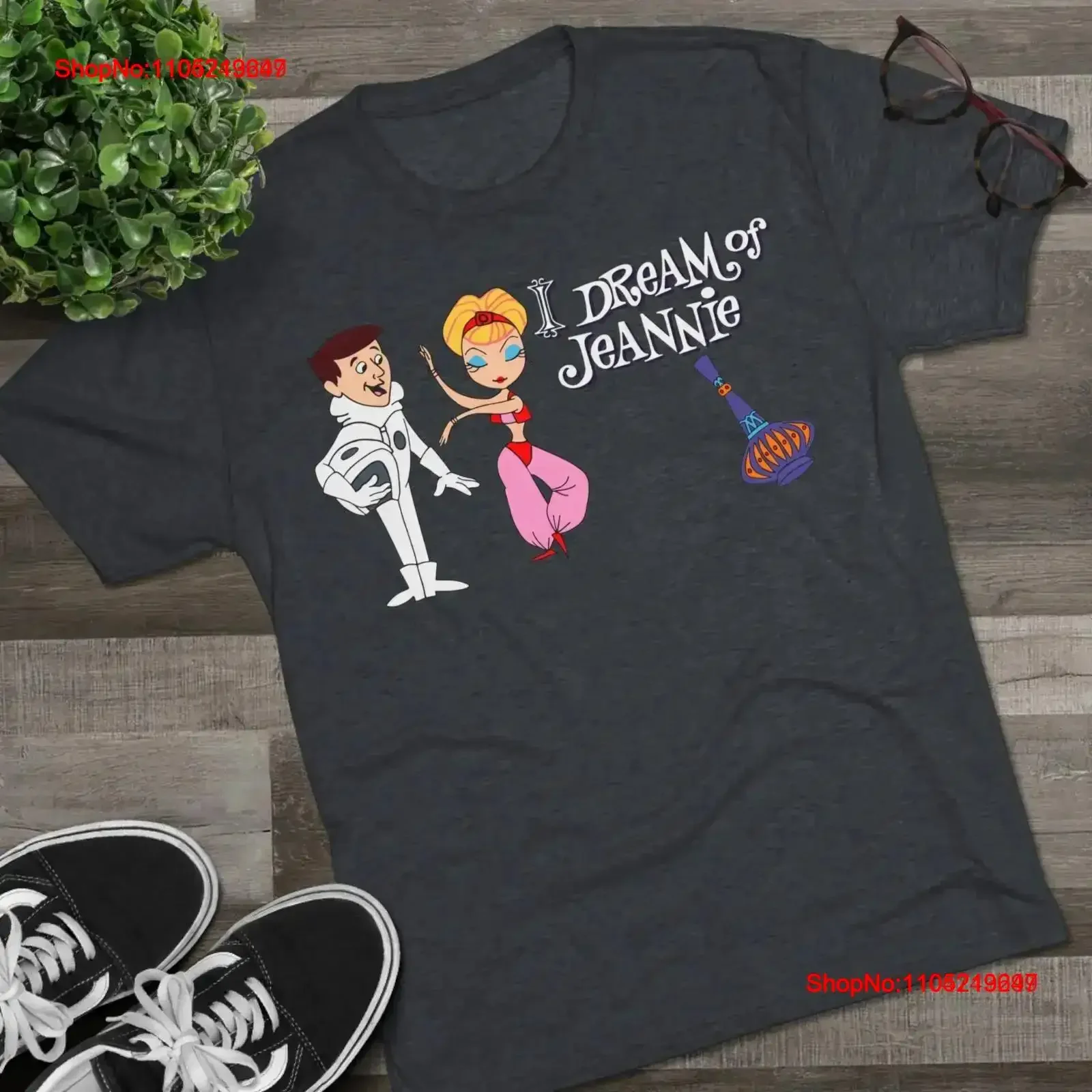 تي شيرت I Dream Of Jeannie TV Sitcom Show ريترو فيبي جيني تي شيرت عتيق مغسول للارتداء اليومي قابل للتنفس كاجوال متعدد الاستخدامات